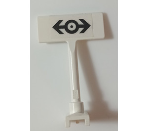 LEGO Roadsign Rectangle with Round Pole with Black Train Logo Sticker