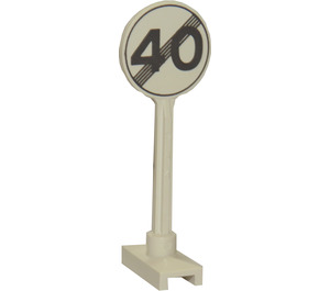 LEGO Roadsign Rund mit Grau Ende von Maximum Speed 40