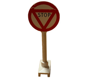 LEGO Roadsign Round with STOP in Triangle
