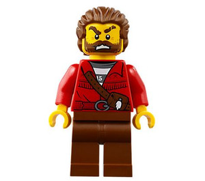 LEGO Robber med Full Skjegg og Rød Fringe Skjorte Minifigur