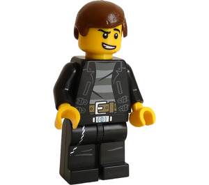 LEGO Robber med Open Leather Jakke over Prison Skjorte Minifigur