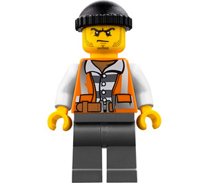 LEGO Robber met Oranje Vest minifiguur