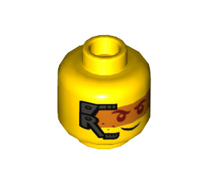 LEGO Robin Minifigure Head (Recessed Solid Stud) (3626 / 36351)