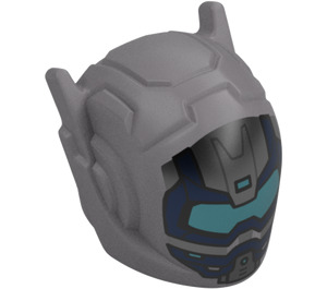 LEGO Robot Helmet with Ear Antennas with Goliath Robot Blue Face (46534 / 104162)