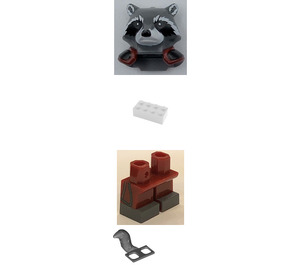 LEGO Raket Raccoon in Dark Rood Outfit minifiguur