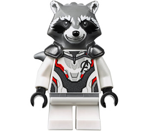 LEGO Raketa Raccoon s Šedá Srst a Bílá Jumpsuit Minifigurka