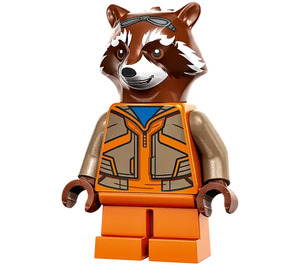 LEGO Rocket Raccoon with Reddish Brown Fur and Orange Suit Minifigure