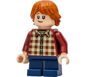 LEGO Ron Weasley - Donkerrood Plaid Shirt Minifiguur