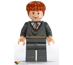 LEGO Ron Weasley in Dark Stone Grijs Gryffindor uniform Minifiguur