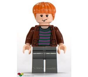 LEGO Ron Weasley с кафяво Риза и Striped Джъмпър Минифигурка