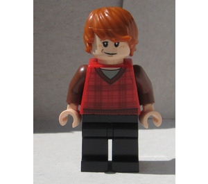 LEGO Ron Weasley med Rød Check Waistcoat Minifigur