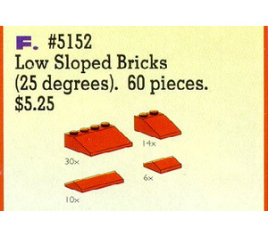 LEGO Roof Bricks Shallow 25 Degrees Red Set 5152