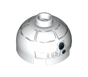 LEGO Rond Steen 2 x 2 Dome Top (Undetermined Nop - To be deleted) met Grijs en Zwart R2-D2 Snowman Patroon (74421)