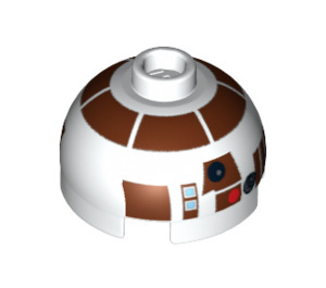 LEGO Round Brick 2 x 2 Dome Top (Undetermined Stud - To be deleted) with 'R7-D4' (90599)