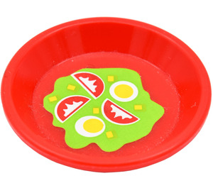 LEGO Circular Dish con Verde Salad & Eggs Pegatina