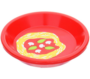 LEGO Rond Dish met Pasta, Sauce, Mushrooms Sticker