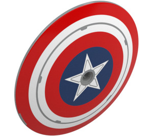 LEGO Round Shield with Curved Face with Captain America Logo (75902 / 104369)