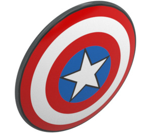 LEGO Round Shield with Curved Face with Captain America Shield (50695 / 75902)