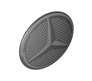 LEGO Round Shield with Curved Face with Mercedes-Benz Logo (75902 / 82025)