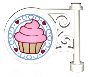 LEGO Rond Sign 1 x 5 x 3 met Cupcake Sticker (13459)