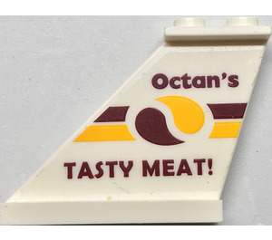 LEGO Rudder 1 x 3 x 4 with "Octan's TASTY MEAT" on Left Side Sticker (2340)