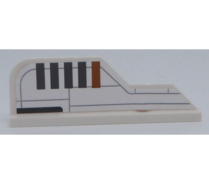 LEGO Rudder 1 x 8 with 5 Stripes and Lines Left Side Sticker (23930)