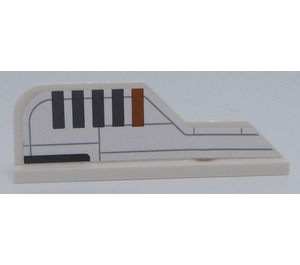 LEGO Rudder 1 x 8 with shape with 5 Stripes and Lines Left Side Sticker (23930)