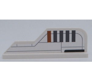 LEGO Rudder 1 x 8 with shape with 5 Stripes and Lines Right Side Sticker (23930)