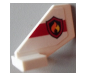 LEGO Rudder 2 x 3 x 2 with Fire Logo and Stripe Sticker (44661)