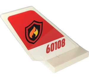 LEGO Rudder 2 x 4 x 6 with '60108' & Firefighter Emblem on both sides Sticker (6239)