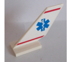 LEGO Rudder 2 x 4 x 6 with EMT Star and Red Lines Sticker (6239)