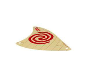 LEGO Sail Triangular with Red Spiral Swirl (Large) (28895)