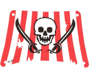 LEGO Sail with Red Stripes, Skull and 2 Cutlasses