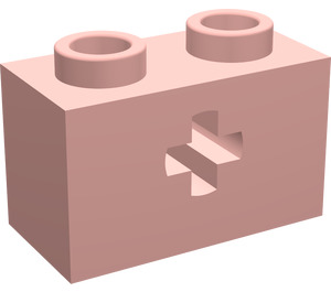 LEGO Salmon Brick 1 x 2 with Axle Hole ('+' Opening and Bottom Stud Holder) (32064)