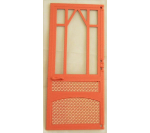 LEGO Salmon Scala Door Mullioned with Wicker Sticker with Hinges