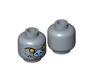 LEGO Sand Blue Braptor Minifigure Head (Recessed Solid Stud) (3626 / 16078)
