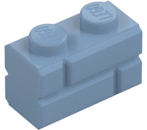 LEGO Sandblau Stein 1 x 2 mit Embossed Bricks (98283)