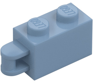 LEGO Sand Blue Brick 1 x 2 with Hinge Shaft (Flush Shaft) (34816)