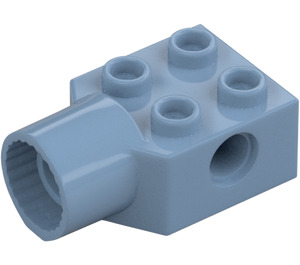 LEGO Sand Blue Brick 2 x 2 with Hole and Rotation Joint Socket (48169 / 48370)