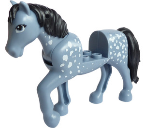 LEGO Azul arena Caballo con Blanco Spots (77476)