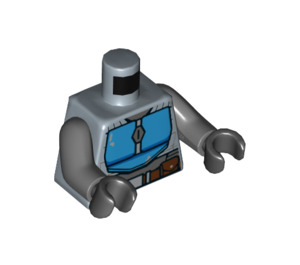 LEGO Sand Blue Mandalorian Warrior with Dark Azure Helmet Minifig Torso (973 / 76382)