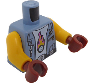 LEGO Sand Blue Mechanic, Female Minifig Torso (973 / 76382)