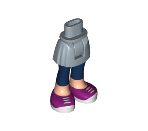 LEGO Blu sabbiato Minidoll Fianco con Curvo Gonna con Magenta Shoes con Bianco Laces e Soles (cerniera spessa) (23896 / 92820)