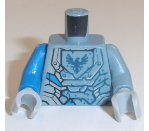 LEGO Pískově modrá Minifigurka Trup Clay s Dark Modrá Falcon v Štít (973)