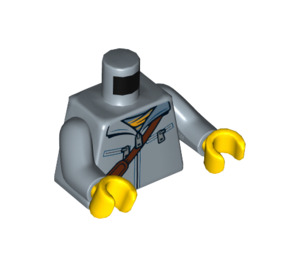 LEGO Sandblau Minifigur Torso mit Braun shoulderbag (973 / 76382)