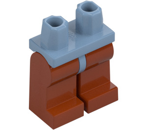 LEGO Sand Blue Minifigure Hips with Dark Orange Legs (3815 / 73200)