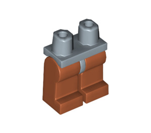 LEGO Zandblauw Minifigure Heupen met Dark Oranje Poten (3815 / 73200)