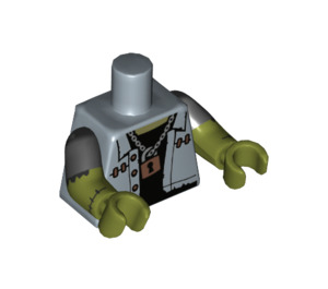 LEGO Sand Blue Monster Rocker Minifig Torso with Olive Green Arms with Black Short Sleeves and Olive Green Hands (973 / 16360)