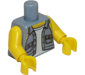 LEGO Sand Blue Motorcycle Mechanic Sleeveless Jacket Torso (973 / 88585)