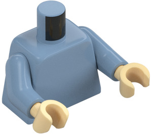 LEGO Zandblauw Vlak Torso met Sand Blauw Armen en Zandbruin Handen (973 / 76382)